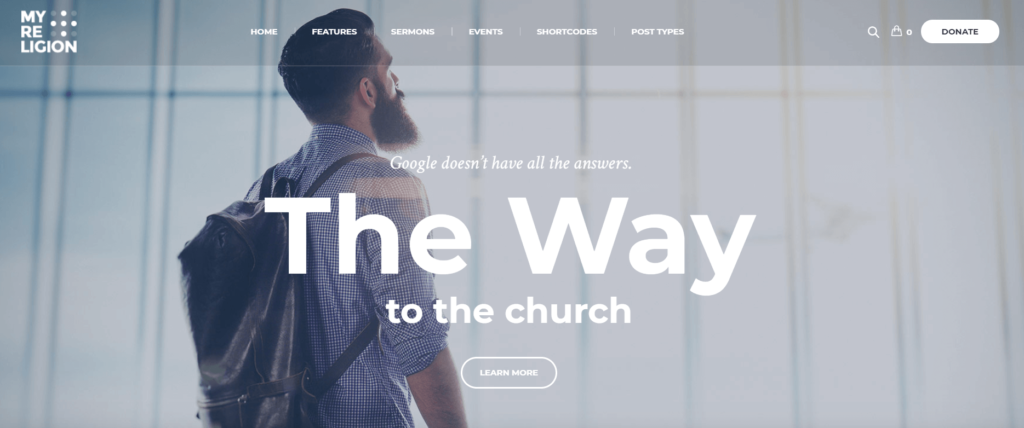 WordPress theme for religion, church, and nonprofit