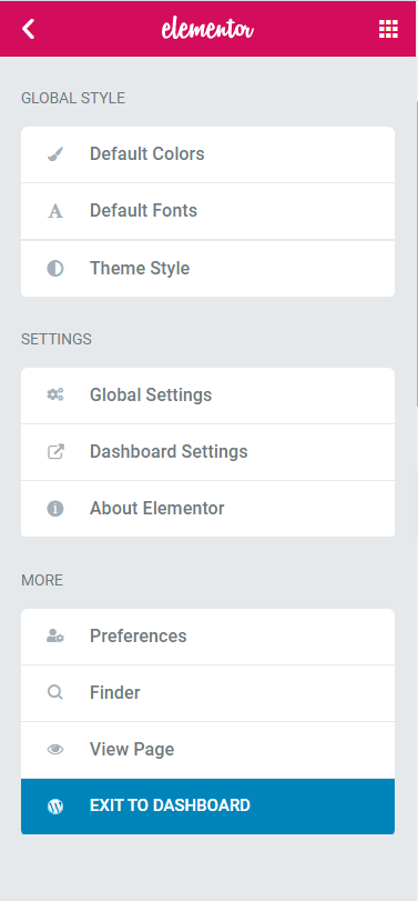 WordPress page builder plugins - Elementor settings