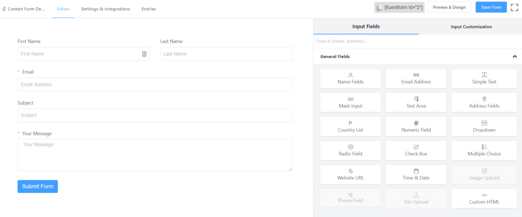 Best WordPress form plugins - Fluent Forms