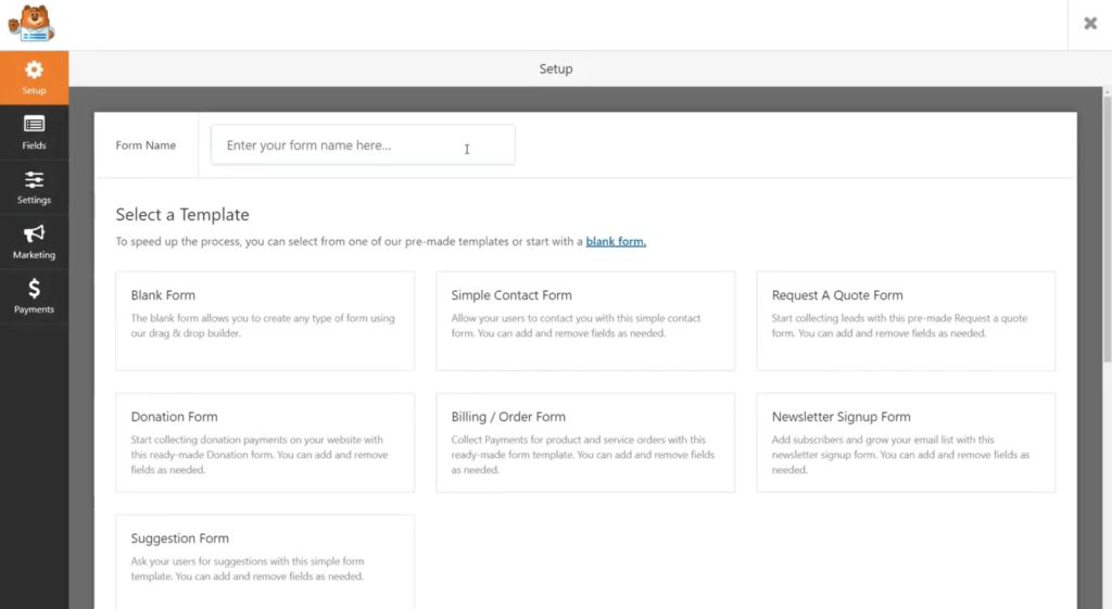 add 123 form to word press web site