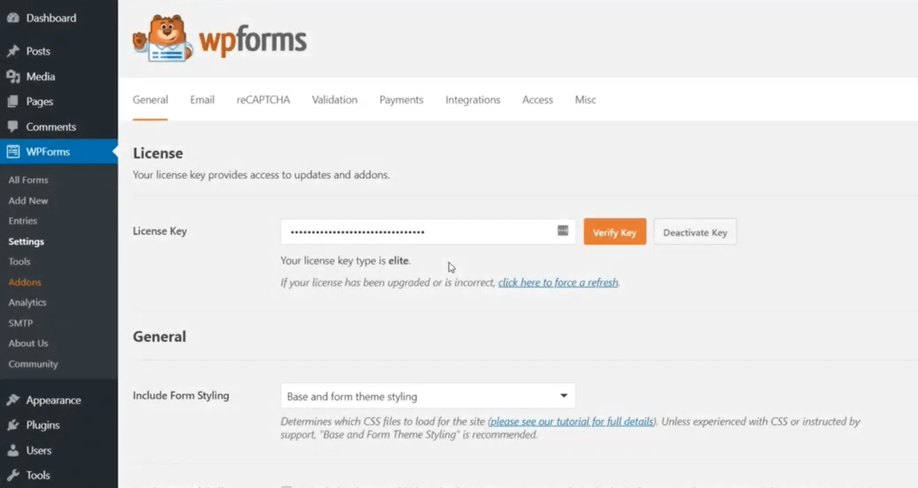 WPForms License Key