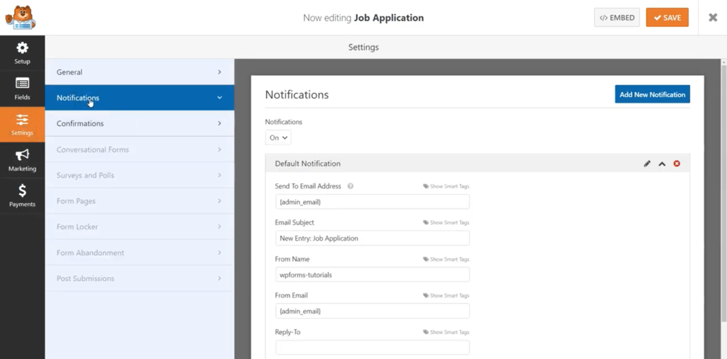 WPForms Email Notifications