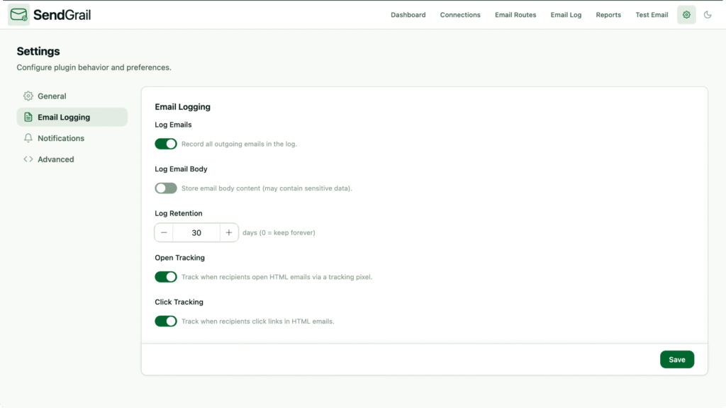 SendGrail, SMTP, Clean UI