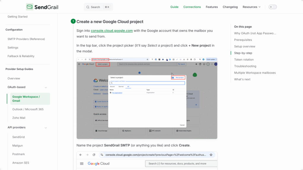 SendGrail, SMTP, Google Workspace