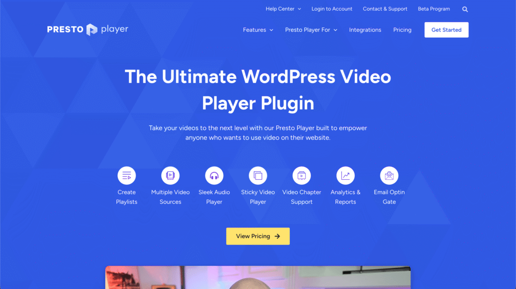 Presto Player, WordPress video player plugin, 